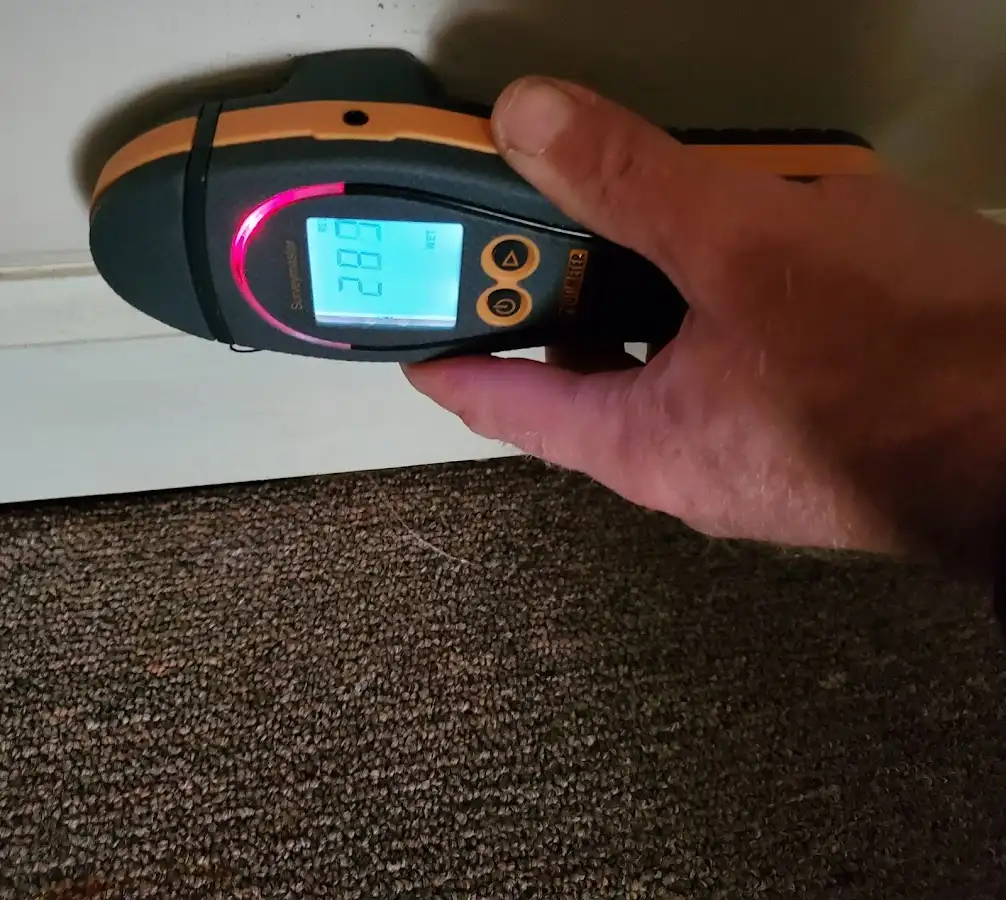 Moisture detection at baseboard during Mold Inspection & Testing in South Apopka